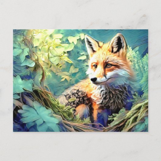 ワイルドフォレストレッドキツネ – 独自のアートワーク –  ポストカード (正面)