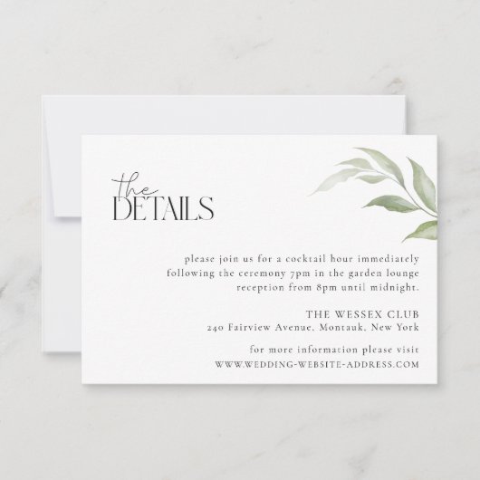 ワイルドフォレ結婚スト詳細カード 招待状 (正面)