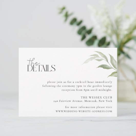 ワイルドフォレ結婚スト詳細カード 招待状 (スタンド正面)