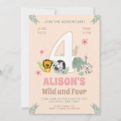 ワイルドフォーサファリパステルお祝い 招待状 (正面)