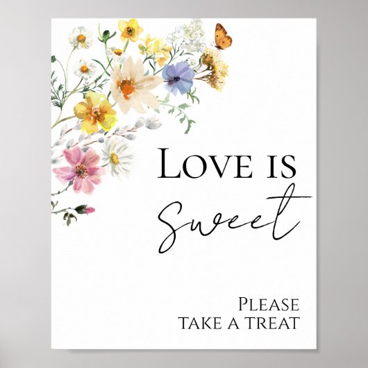 ワイルドフカラフルローブライダルシャワー愛は甘いサインである ポスター (正面)
