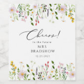 ワイルドフシンプルォワーズブライダルシャワー ワインラベル (シングルラベル)