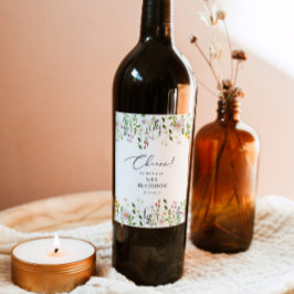 ワイルドフシンプルォワーズブライダルシャワー ワインラベル