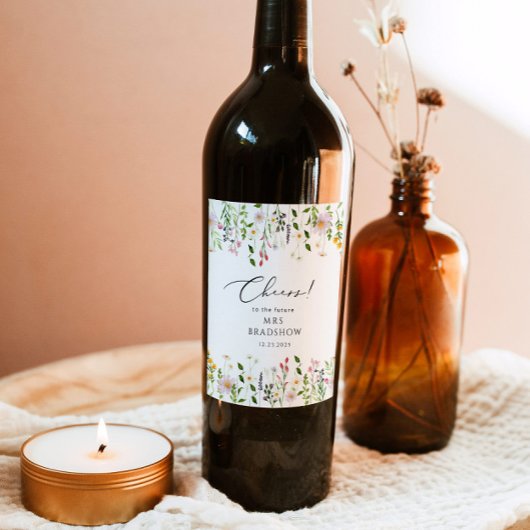 ワイルドフシンプルォワーズブライダルシャワー ワインラベル