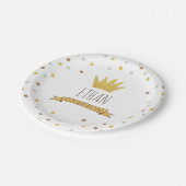 ワイルドフツ金ゴールドクラウン最初の誕生日紙プレート ペーパープレート (アングル)