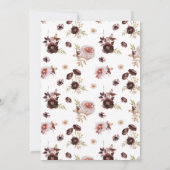 ワイルドフラワかわいらしーシンプルズクロスガールズバプテスマ 招待状 (裏面)