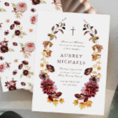 ワイルドフラワかわいらしーシンプルズクロスガールズバプテスマ 招待状