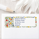 ワイルドフラワかわいらしーフローラカラフルデザインカスタム ラベル (インサイチュ)