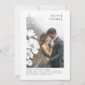 ワイルドフラワエレガントーのロマ結婚ティックな写真 招待状 (正面)