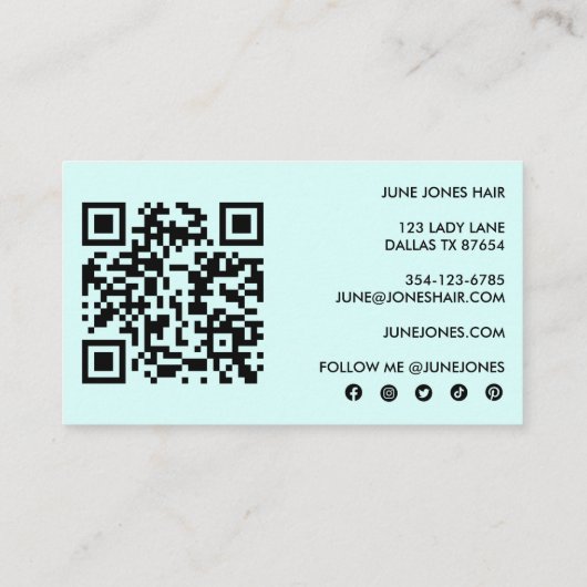 ワイルドフラワエレガントーカスタムのQRコードのソーシャルアイコン 名刺 (裏面)