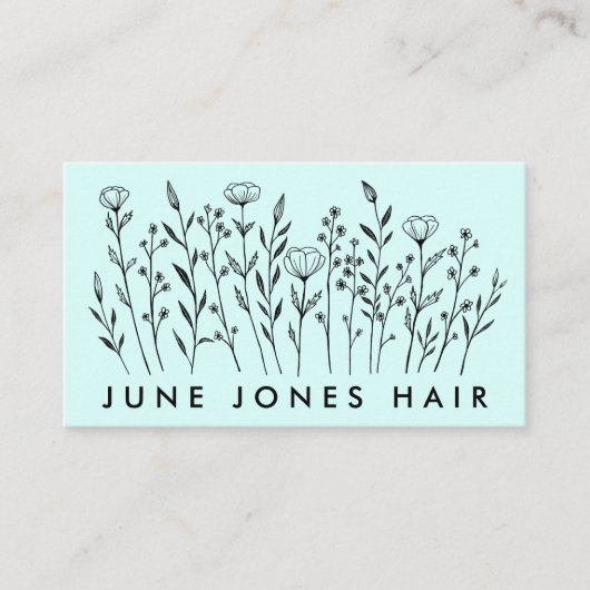 ワイルドフラワエレガントーカスタムのQRコードのソーシャルアイコン 名刺 (正面)