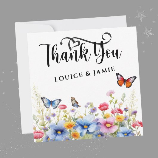 ワイルドフラワエレガントーシンプルズサンキューカード サンキューカード