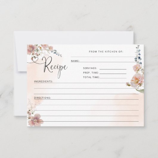 ワイルドフラワエレガントーモダンズブライダルシャワーレシピ (正面)