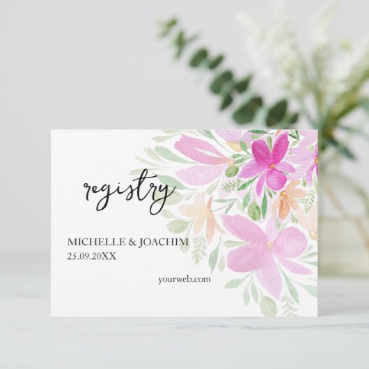 ワイルドフラワエレガントー水彩画囲みカード エンクロージャーカード (スタンド正面)