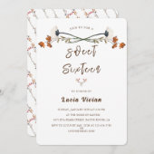 ワイルドフラワエレガントー王室のスウィート16誕生日パーティー 招待状 (正面/裏面)