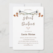 ワイルドフラワエレガントー王室のスウィート16誕生日パーティー 招待状 (正面)