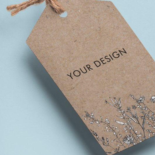 ワイルドフラワカスタムーのロゴつるKraftラベルW/String ギフトタグ