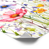 ワイルドフラワカラフルーおしゃぶり狩りベビーシャワー ポスター (角)