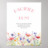 ワイルドフラワカラフルーおしゃぶり狩りベビーシャワー ポスター (正面)