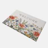 ワイルドフラワカラフルーの書式 ドアマット (アングル)