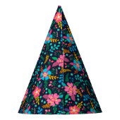 ワイルドフラワカラフルーカスタムズ写真ハッピーバースデー パーティーハット (裏面)