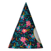 ワイルドフラワカラフルーカスタムズ写真ハッピーバースデー パーティーハット (左)