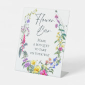 ワイルドフラワカラフルーパーティーブーケ花バーを作成 台座サイン (正面)