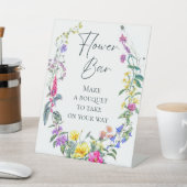 ワイルドフラワカラフルーパーティーブーケ花バーを作成 台座サイン (インサイチュ)