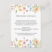 ワイルドフラワカラフルー庭園の結婚式詳細 エンクロージャーカード (正面)