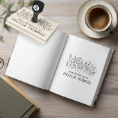 ワイルドフラワシンプルーラインアートフラワーズメドウカスタム ラバースタンプ