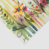 ワイルドフラワストライプーパープルグリーンフローラデコパージュT 薄葉紙 (詳細)