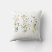 ワイルドフラワパーソナライズされたーフローラ水彩 クッション (裏面)