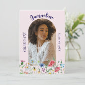 ワイルドフラワモダンー卒業2025アーチ写真 招待状 (スタンド正面)