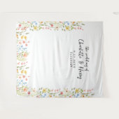 ワイルドフラワモダンー結婚フローラの背景 タペストリー (正面(横))