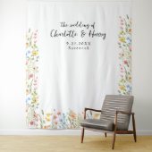 ワイルドフラワモダンー結婚フローラの背景 タペストリー (インサイチュ)