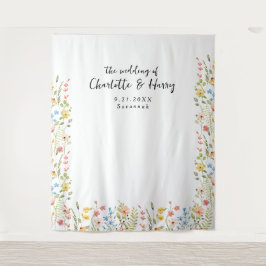 ワイルドフラワモダンー結婚フローラの背景 タペストリー