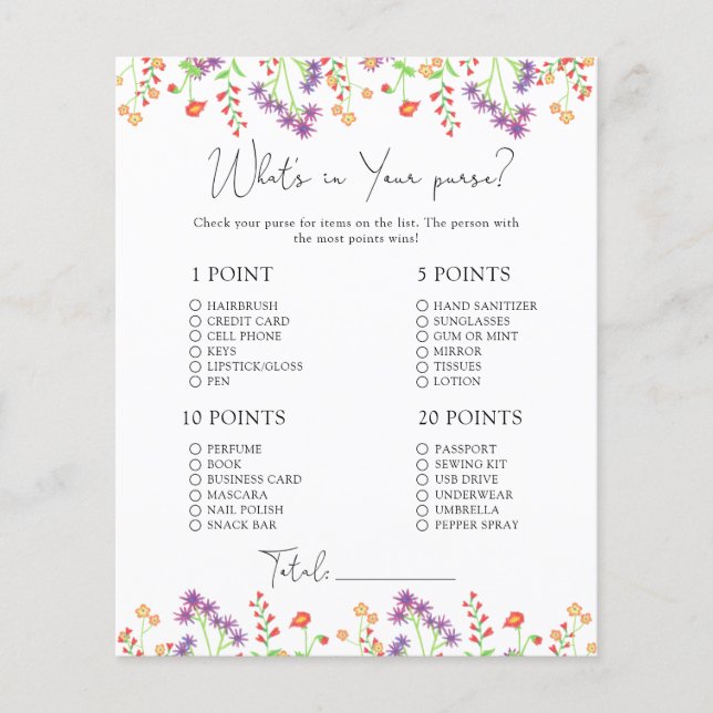 ワイルドフラワーあなたの財布のゲームの中で何 (正面)