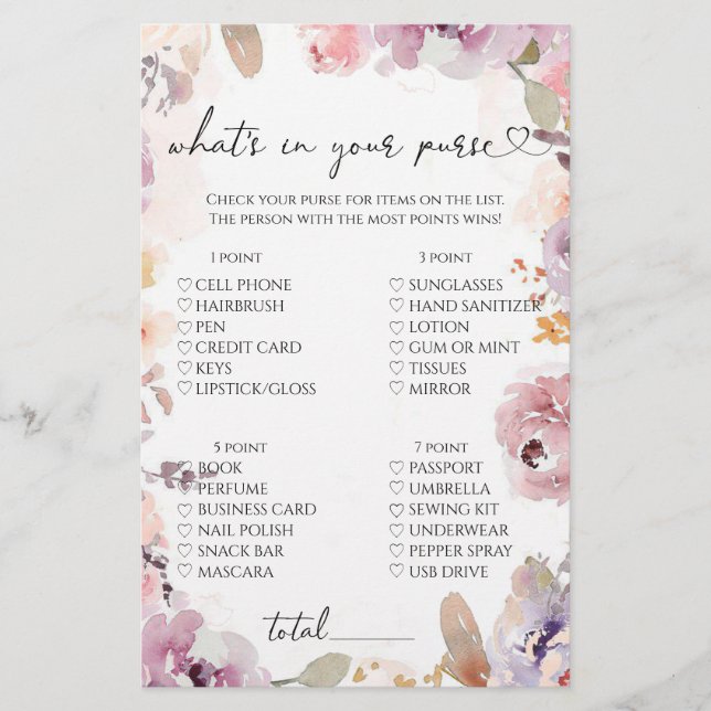 ワイルドフラワーあなたの財布のゲームの中にあるものを (正面)