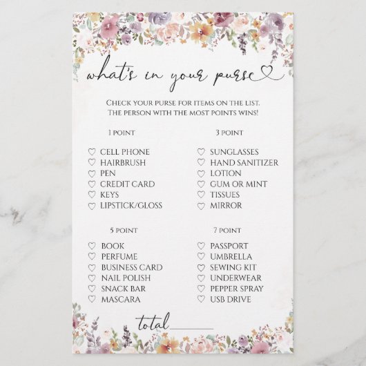 ワイルドフラワーあなたの財布のゲームの中にあるものを (正面)