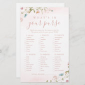 ワイルドフラワーあなたの財布のブライダルシャワーゲーム (正面/裏面)