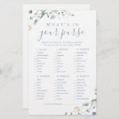 ワイルドフラワーあなたの財布のブライダルシャワーゲーム (正面/裏面)