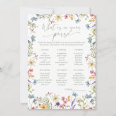 ワイルドフラワーあなたの財布のブライダルシャワーゲーム 招待状 (正面)