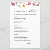 ワイルドフラワーあなたの電話のブライダルシャワーゲーム (正面)