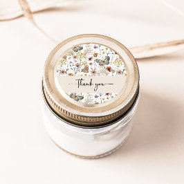 ワイルドフラワーありがとうステッカー ラウンドシール