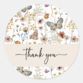 ワイルドフラワーありがとうステッカー ラウンドシール (正面)