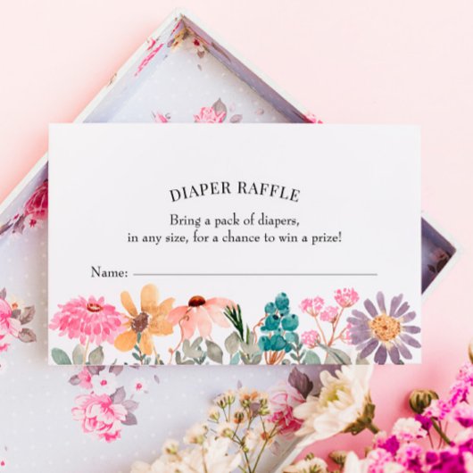 ワイルドフラワーおむつラッフルインサートカード 名刺