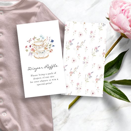 ワイルドフラワーおむつラッフルカード エンクロージャーカード