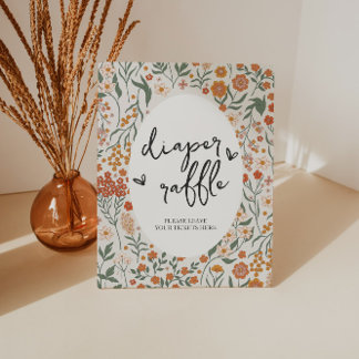 ワイルドフラワーおむつラッフルゲーム 台座サイン