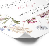 ワイルドフラワーおむつラッフルサインフローラベビーシャワー ポスター (角)