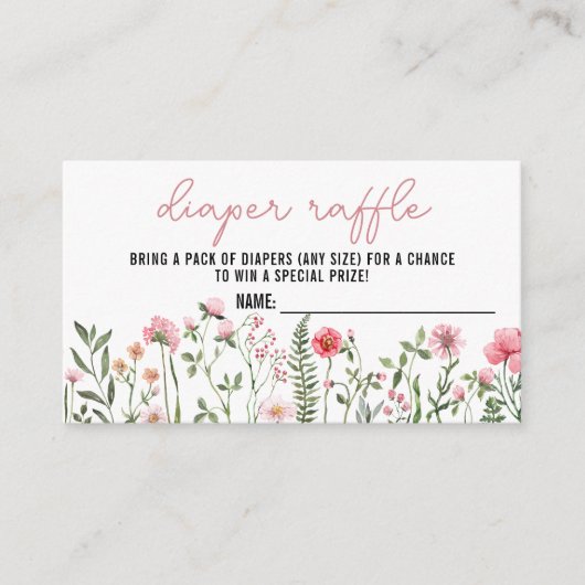 ワイルドフラワーおむつラッフルチケットエンクロージャカード エンクロージャーカード (正面)